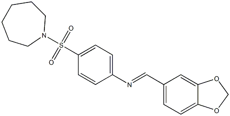 4-(1-azepanylsulfonyl)-N-[(E)-1,3-benzodioxol-5-ylmethylidene]aniline|