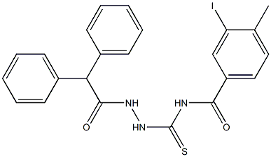 N-{[2-(2,2-diphenylacetyl)hydrazino]carbothioyl}-3-iodo-4-methylbenzamide Struktur