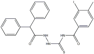 N-{[2-(2,2-diphenylacetyl)hydrazino]carbothioyl}-3-iodo-4-methylbenzamide,,结构式