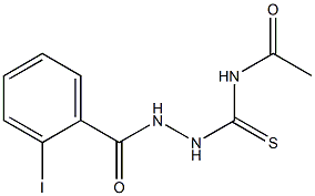 N-{[2-(2-iodobenzoyl)hydrazino]carbothioyl}acetamide Struktur