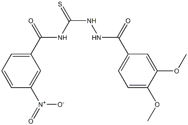 N-{[2-(3,4-dimethoxybenzoyl)hydrazino]carbothioyl}-3-nitrobenzamide Struktur