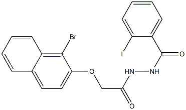 N'-{2-[(1-bromo-2-naphthyl)oxy]acetyl}-2-iodobenzohydrazide Struktur