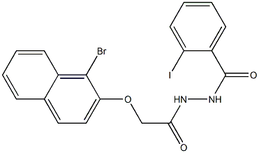 N'-{2-[(1-bromo-2-naphthyl)oxy]acetyl}-2-iodobenzohydrazide 化学構造式