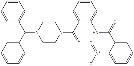 N-{2-[(4-benzhydryl-1-piperazinyl)carbonyl]phenyl}-2-nitrobenzamide Structure