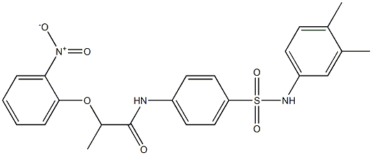 N-{4-[(3,4-dimethylanilino)sulfonyl]phenyl}-2-(2-nitrophenoxy)propanamide 化学構造式