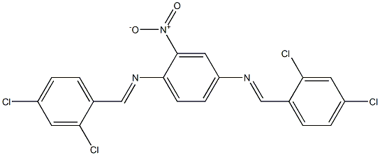 N-[(E)-(2,4-dichlorophenyl)methylidene]-N-(4-{[(E)-(2,4-dichlorophenyl)methylidene]amino}-2-nitrophenyl)amine Struktur