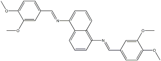 N-[(E)-(3,4-dimethoxyphenyl)methylidene]-N-(5-{[(E)-(3,4-dimethoxyphenyl)methylidene]amino}-1-naphthyl)amine Structure