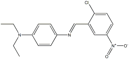 N-[(E)-(2-chloro-5-nitrophenyl)methylidene]-N-[4-(diethylamino)phenyl]amine Struktur