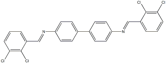 N-[(E)-(2,3-dichlorophenyl)methylidene]-N-(4'-{[(E)-(2,3-dichlorophenyl)methylidene]amino}[1,1'-biphenyl]-4-yl)amine 结构式