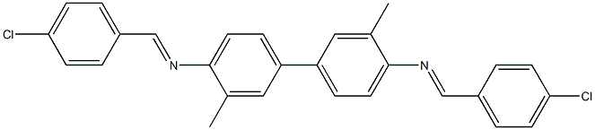 N-[(E)-(4-chlorophenyl)methylidene]-N-(4'-{[(E)-(4-chlorophenyl)methylidene]amino}-3,3'-dimethyl[1,1'-biphenyl]-4-yl)amine,,结构式