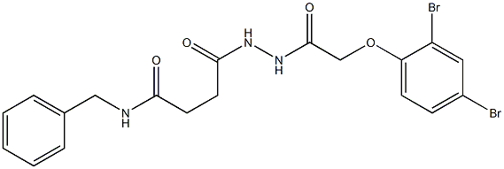 N-benzyl-4-{2-[2-(2,4-dibromophenoxy)acetyl]hydrazino}-4-oxobutanamide Structure