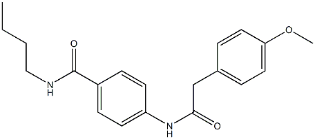 N-butyl-4-{[2-(4-methoxyphenyl)acetyl]amino}benzamide 化学構造式