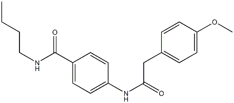 N-butyl-4-{[2-(4-methoxyphenyl)acetyl]amino}benzamide,,结构式