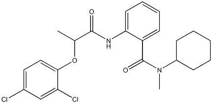 N-cyclohexyl-2-{[2-(2,4-dichlorophenoxy)propanoyl]amino}-N-methylbenzamide Struktur