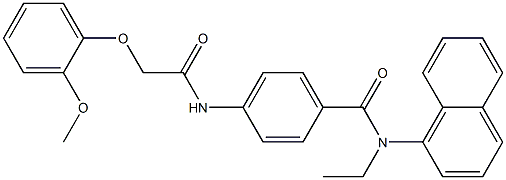 N-ethyl-4-{[2-(2-methoxyphenoxy)acetyl]amino}-N-(1-naphthyl)benzamide 结构式