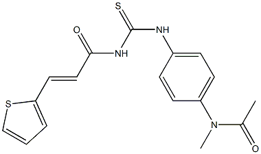 N-methyl-N-{4-[({[(E)-3-(2-thienyl)-2-propenoyl]amino}carbothioyl)amino]phenyl}acetamide Structure