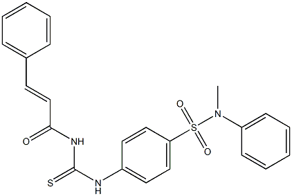 N-methyl-N-phenyl-4-[({[(E)-3-phenyl-2-propenoyl]amino}carbothioyl)amino]benzenesulfonamide 结构式