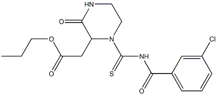 propyl 2-(1-{[(3-chlorobenzoyl)amino]carbothioyl}-3-oxo-2-piperazinyl)acetate|