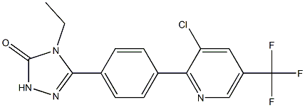 5-{4-[3-chloro-5-(trifluoromethyl)-2-pyridinyl]phenyl}-4-ethyl-2,4-dihydro-3H-1,2,4-triazol-3-one,,结构式