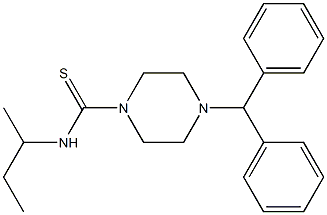 (4-(diphenylmethyl)piperazinyl)((methylpropyl)amino)methane-1-thione Structure