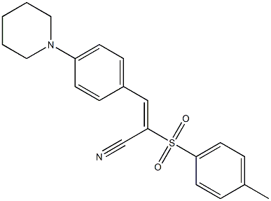 (E)-2-[(4-methylphenyl)sulfonyl]-3-(4-piperidinophenyl)-2-propenenitrile,,结构式