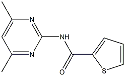 N-(4,6-dimethyl-2-pyrimidinyl)-2-thiophenecarboxamide,,结构式
