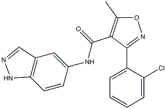 3-(2-chlorophenyl)-N-(1H-indazol-5-yl)-5-methyl-4-isoxazolecarboxamide Struktur