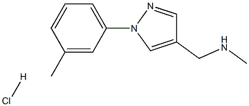 N-methyl-N-{[1-(3-methylphenyl)-1H-pyrazol-4-yl]methyl}amine hydrochloride Struktur