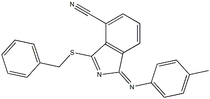4-Cyano-3-benzylthio-1-(4-methylphenylimino)-1H-isoindole 结构式
