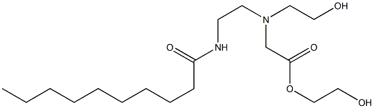 [N-(2-デカノイルアミノエチル)-N-(2-ヒドロキシエチル)アミノ]酢酸2-ヒドロキシエチル 化学構造式