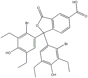 1,1-Bis(2-bromo-3,5-diethyl-4-hydroxyphenyl)-1,3-dihydro-3-oxoisobenzofuran-5-carboxylic acid Structure