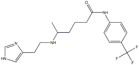 5-[2-(1H-Imidazol-4-yl)ethylamino]-N-[4-(trifluoromethyl)phenyl]hexanamide 结构式