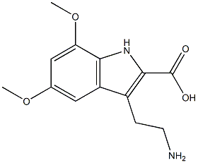 3-(2-アミノエチル)-5,7-ジメトキシ-1H-インドール-2-カルボン酸 化学構造式