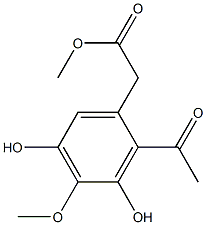 2-Acetyl-3,5-dihydroxy-4-methoxybenzeneacetic acid methyl ester,,结构式