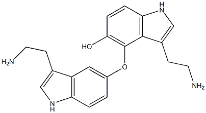 4-[[3-(2-Aminoethyl)-1H-indol-5-yl]oxy]-3-(2-aminoethyl)-5-hydroxy-1H-indole,,结构式