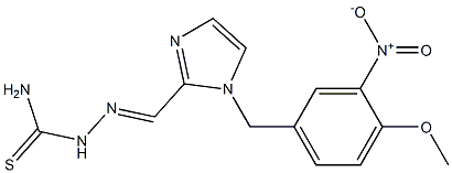 1-(3-ニトロ-4-メトキシベンジル)-1H-イミダゾール-2-カルボアルデヒドチオセミカルバゾン 化学構造式