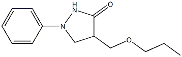 1-フェニル-4-プロピルオキシメチルピラゾリジン-3-オン 化学構造式