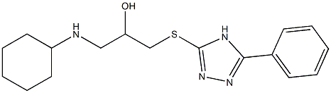 1-[[5-Phenyl-4H-1,2,4-triazol-3-yl]thio]-3-(cyclohexylamino)-2-propanol,,结构式