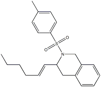 1,2,3,4-Tetrahydro-2-(4-methylphenylsulfonyl)-3-[(E)-1-hexenyl]isoquinoline,,结构式