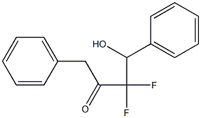 3,3-Difluoro-4-hydroxy-1,4-diphenyl-2-butanone Struktur