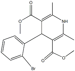 2,6-Dimethyl-4-(2-bromophenyl)-1,4-dihydropyridine-3,5-dicarboxylic acid dimethyl ester,,结构式