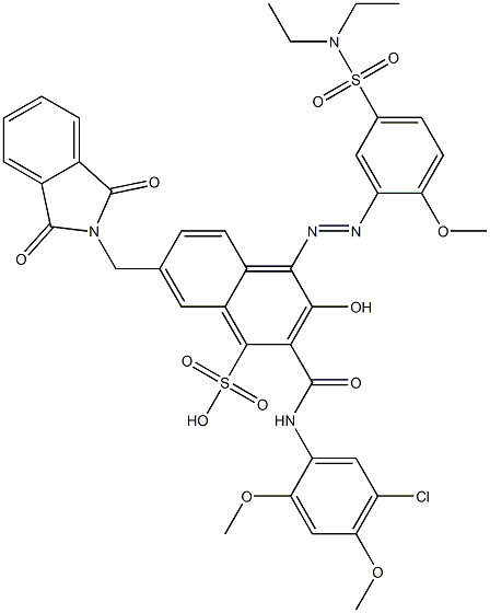  2-[(5-Chloro-2,4-dimethoxyphenyl)aminocarbonyl]-4-[5-[(diethylamino)sulfonyl]-2-methoxyphenylazo]-3-hydroxy-7-(phthalimidylmethyl)naphthalene-1-sulfonic acid