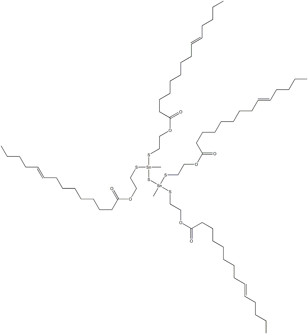 Bis[methylbis[[2-(8-tridecenylcarbonyloxy)ethyl]thio]stannyl] sulfide Structure