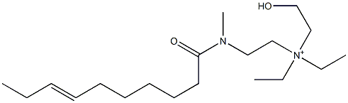 2-[N-Methyl-N-(7-decenoyl)amino]-N,N-diethyl-N-(2-hydroxyethyl)ethanaminium 结构式