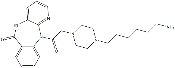 5,11-Dihydro-11-[[4-(6-aminohexyl)-1-piperazinyl]acetyl]-6H-pyrido[2,3-b][1,4]benzodiazepin-6-one Structure