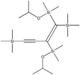 (E)-1,4-ビス(トリメチルシリル)-1,2-ビス(イソプロピルオキシジメチルシリル)-1-ブテン-3-イン 化学構造式