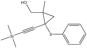 1-Phenylthio-1-(trimethylsilylethynyl)-2-(hydroxymethyl)-2-methylcyclopropane Struktur