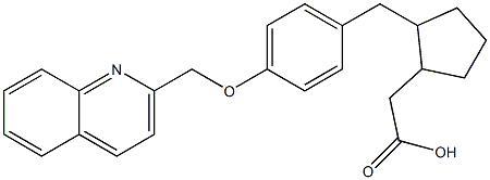 2-[4-(2-Quinolinylmethoxy)benzyl]cyclopentaneacetic acid Struktur