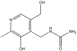 5-ヒドロキシ-6-メチル-4-(ウレイドメチル)ピリジン-3-メタノール 化学構造式