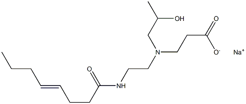 3-[N-(2-Hydroxypropyl)-N-[2-(4-octenoylamino)ethyl]amino]propionic acid sodium salt 结构式